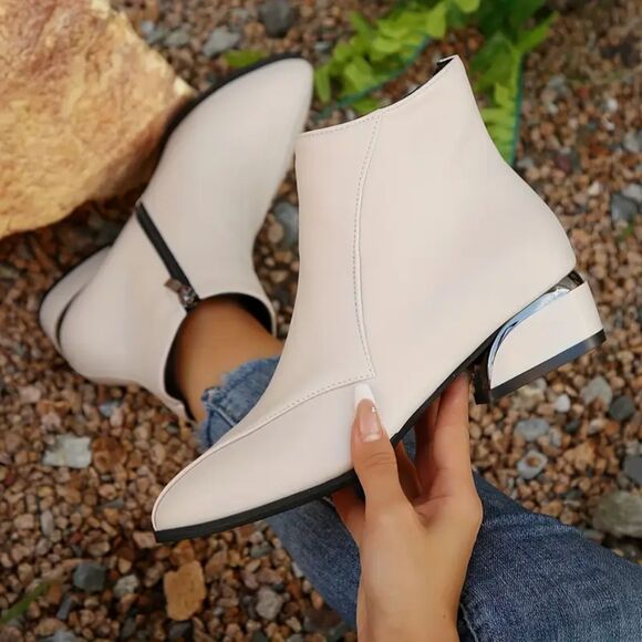 Elegant Beige Ankle Boots for Women / Size 9 / Ankle Booties / NWOT - Picture 1 of 7